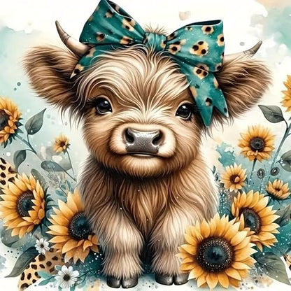 Diamond Art Painting Kits for Adults, Cow 5D Diamond Painting Dots Art Kits - color: JK525-A