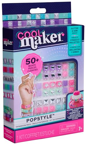 Cool Maker, PopStyle Expansion Pack, Bracelet Making Kit, over 50 Gem Beads, Makes 3 (Packaging May Vary), Arts and Crafts Kids Toys for Ages 7 and up - style: Bracelet Maker Expansion Pack