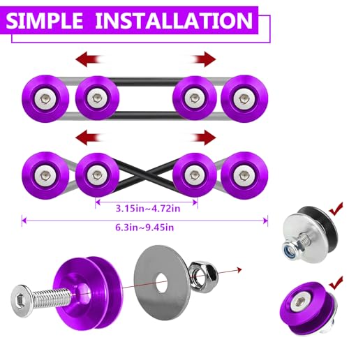 BFXM Universal Bumper Clips, Front Rear Bumper Quick Release Kit - color: Purple, size: 2set