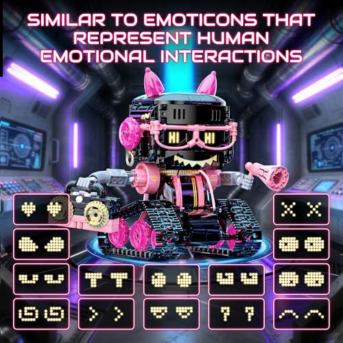 5in1 STEM Robot Building Kits for Kids 6-12, APP & Remote Control STEM Rock Robot Building Toys for Kid, Coding Interactive Tank Truck Vehicle Building Sets for Boys Girls Birthday Xmas Gift - color: Pink-black