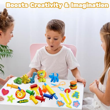 Dough Tools for Kids, 24 Pieces Dough Play Tools Set with Rolling Pins,Cutters,Dough Extruders,Scissor - style: 24 pcs