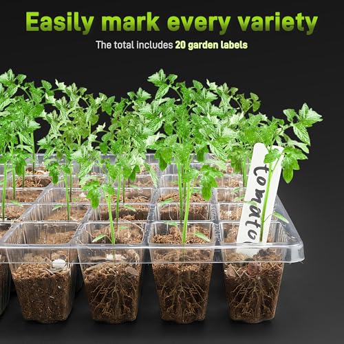 Mulctun 120-Cell Seed Starter Tray with Grow Light, Seedling Starter Trays with 4.08" Humidity Dome, Self-Watering Plant Germination Trays,Seed Starter Kit for Seeds Growing (Black) - size: 2 Pcs