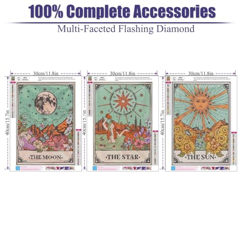 WUDWL 3 Pack Diamond Art Kits for Adults Diamond Painting Kits for Aduls - color: Q-030