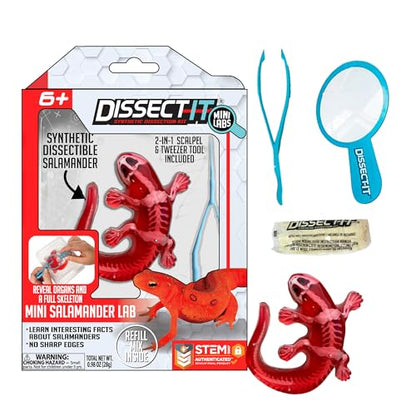 Top Secret Toys Dissect-It Mini Labs Salamander Dissection Kit for Kids, Realistic Synthetic Kids Science Kit - On, Biology and Animal Anatomy, STEM Toy, Ages 6+ - style: Mini Salamander