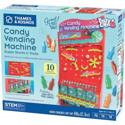 Thames & Kosmos 2-ft Tall Candy Vending Machine STEM Kit | Build Toy Vending Machine with 10 Gravity & Motion Experiments | Coin Sorting Bank | Math & Engineering Lessons