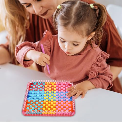 REENLIV Upgraded Weaving Loom Kit Toys for Kids & Adults, DIY Arts & Crafts - color: Pink