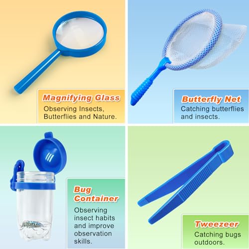 YOPINSAND Kids Explorer Kit & Bug Catcher Kit, Kids Outdoor Exploration Set - color: Blue