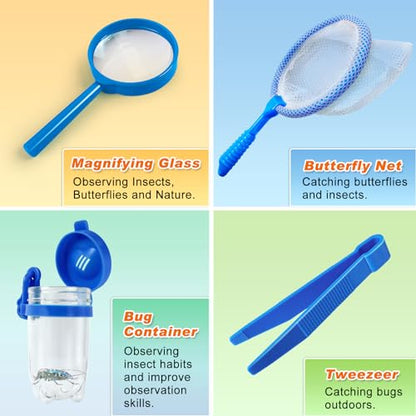 YOPINSAND Kids Explorer Kit & Bug Catcher Kit, Kids Outdoor Exploration Set - color: Blue