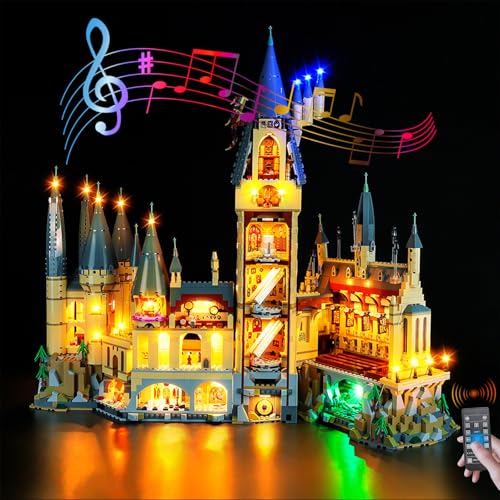 BrickSoul Light Up Kit Compatible with Lego Castle 71043 Building Set, Upgrade RC Adjustable Lighting Mode with Original Sound Accessories for Harry Potter Hogwarts Castle, Not Included 71043 Model - size: 71043 Premium Remote Light & Sound Kit