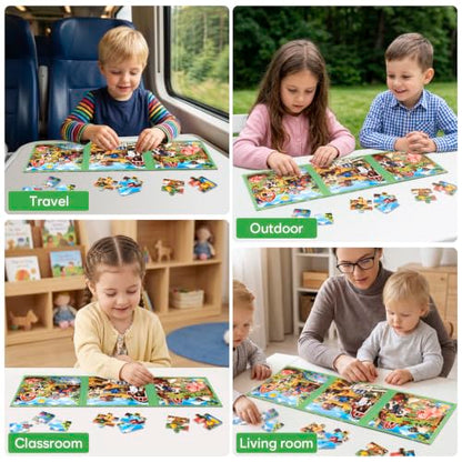 Biarek Farm Animals Magnetic Puzzles for Kids 3-5, 37-Piece Travel Set - color: Farm Animals - 37 Pieces