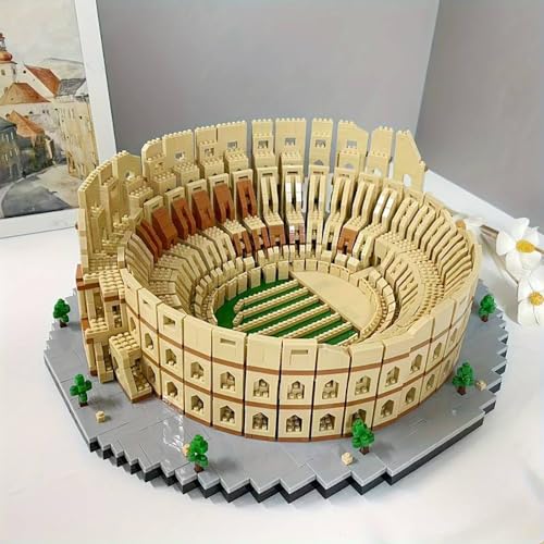 Italy Rome Colosseum Micro Brick Building Set (5594 Pieces) – Landmark Model Educational Toy Gift for Kids and Adults - color: Colosseum