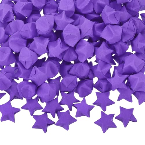 MECCANIXITY 300 Pcs Paper Stars Pre-made Origami Lucky Wishing Star for Best Wish Christmas Party Wedding Valentine's Day Girl Friends Gift(Dark Purple) - color: Dark Purple
