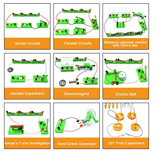 EUDAX School Physics Labs Basic Electricity Discovery Circuit and Magnetism Experiment Kits for High School Students Electromagnetism Elementary Electronics - size: Medium