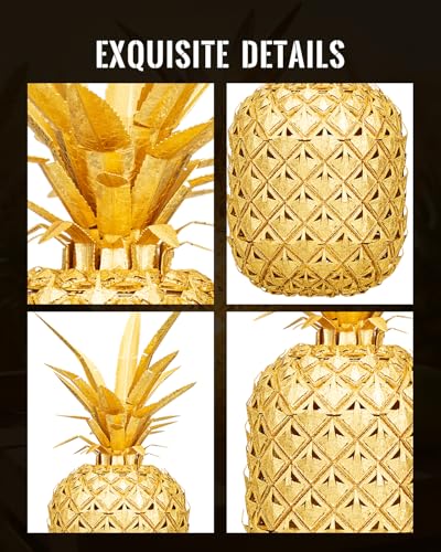 Piececool 3D Metal Puzzles Golden Pineapple Model Kits for Adults Assembly DIY Model, Desk Decor