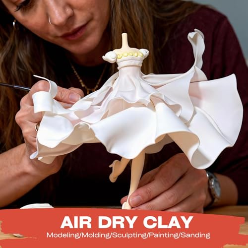 Air Dry Clay Lightweight, Flexible Modeling Clay for Adults Arts and Crafts - color: White-3 Packs