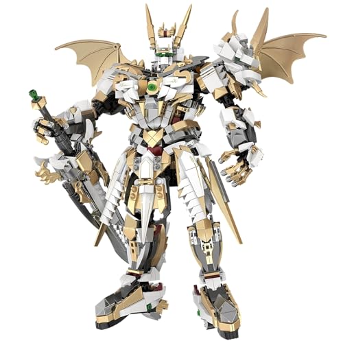 HIGH GODO Hero Mech Building Blocks Set for Adults，Golden Armor Robot Model Building Kit with Classic Swords, Hard Core Chinoiserie Style Collectible Ninja Gifts for Man Teens Ages 14+ (1609 Pieces)
