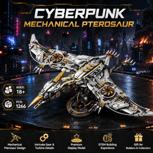 Mechanical Dinosaur Building Set, 1266-Piece Pterosaur Model Kit for Adults - color: Mechanical Pterosaur