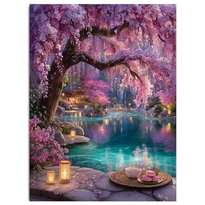 HITO Diamond Painting Kits for Adults Cherry Blossom Tree 12x16 Inch - color: G9466