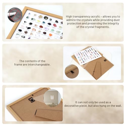 80PCS Natural Rock Collection Box, Crystals and Gemstones Rock Display Case