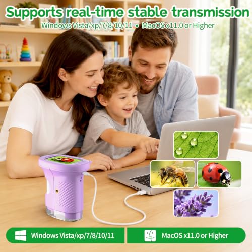 1000X Handheld Digital Microscope for Kids Explorer STEM Toys & Gifts - color: Purple