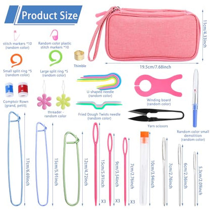 Crochet Hook Set 90 Pcs Crochet Needles Kit Ergonomic Soft Grip Handles - color: Multicolor, size: 90 Pcs