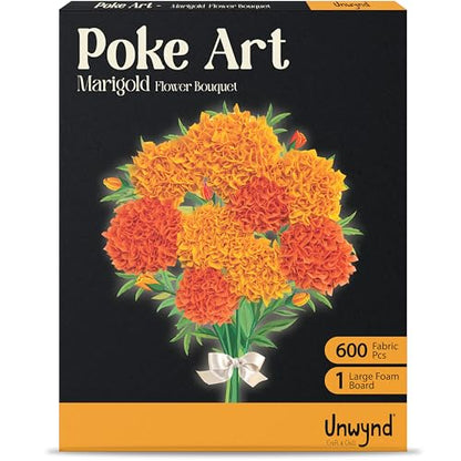 Unwynd Poke Art Marigold Flower Bouquet Kit for Adults, Women and Teens - style: Marigold