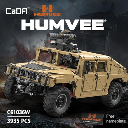 CaDA C61036W HUUMVEE Vehicle Building Block Set, Master 1:8 3935PCS RC Climbing Car Building Block Kit with Power Function,Off-Road Car Model for Adults Collectors