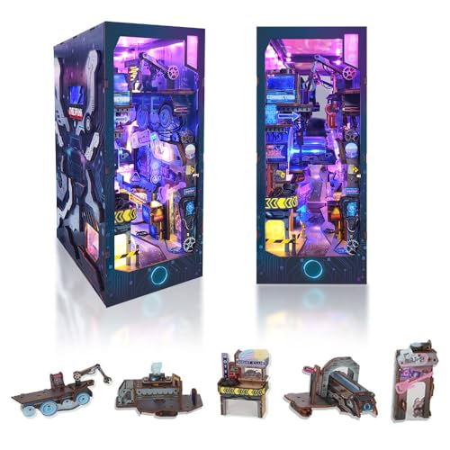 DIY Book Nook Cyberpunk Dollhouse Kit 3D Wooden Puzzle for Adults - color: Sq-18