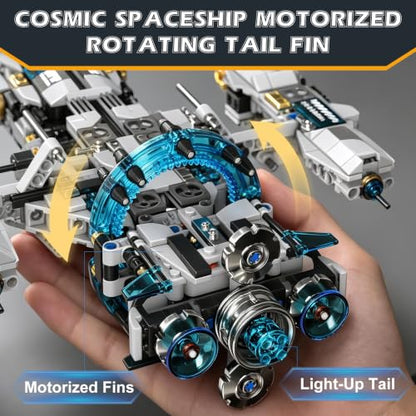 STEM Space Building Toys for Kids Ages 8-12 with Remote & APP Control, Technic Coding Spaceship & Robotic Toys for 8-14 Year Old Boys Girls, Buildable 2 in1 Models with 1468 PCS
