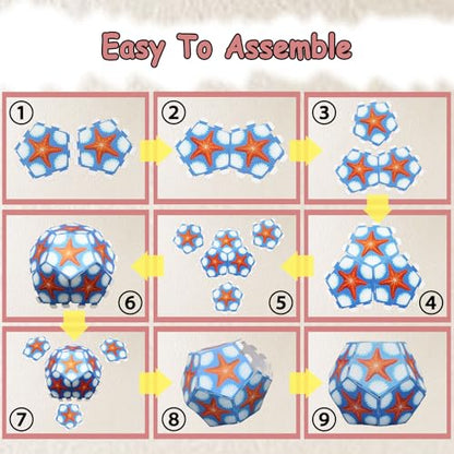 Foraineleyo Hands-On Math 3D Paper Folding Kit - STEM Origami Puzzle for Boys Girls Ages 6-12, Medium Level 3D Jigsaw-Style Models