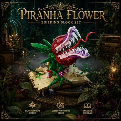 Ancient Magic Book & Cannibal Flower Building Block Set - color: Magic Book