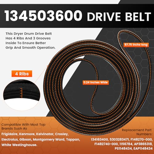 5303281153 Dryer Drum Rear Bearing Kit And 134503600 Dryer Drum Drive Belt
