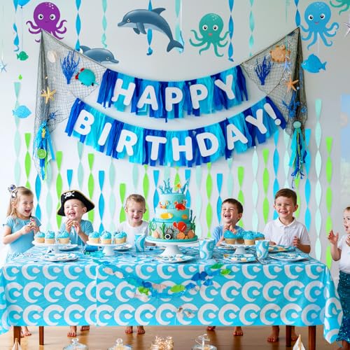 Epakh 12 Rolls Blue Green Teal Crepe Paper Streamers 984ft - color: Blue Green Teal