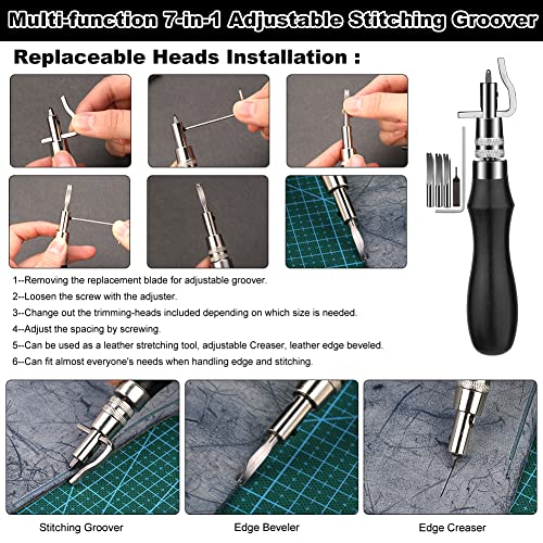 TLKKUE Leather Working Tools Leather Craft Tools for Carving Stamping