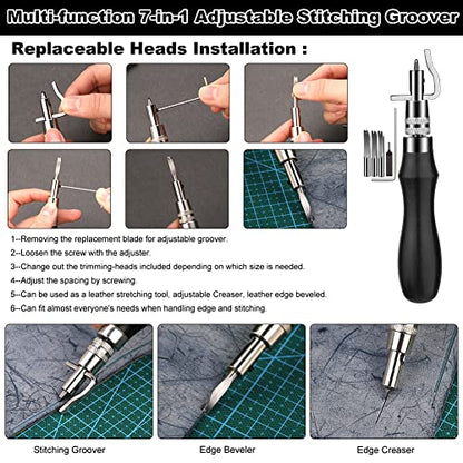 TLKKUE Leather Working Tools Leather Craft Tools for Carving Stamping