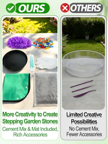 10" All-in-One DIY Stepping Garden Stones Outdoor Kit for Kids Family
