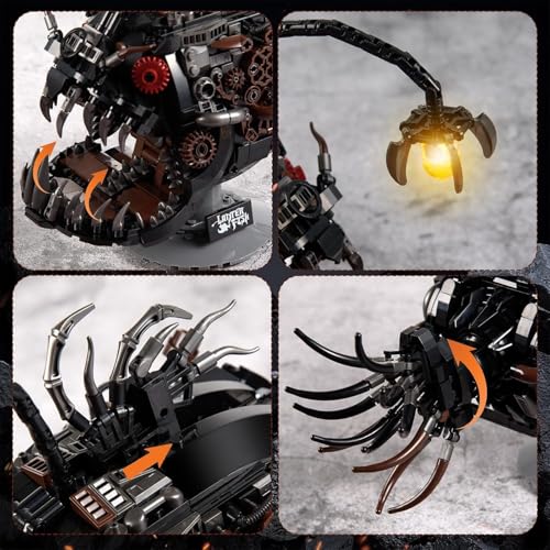 Mechanical Angler Fish Building Set, Compatible with Lego for Adult, Creative Ocean Perfect as an Office or Home décor for Adults(1038PCS) - style: Lantern
