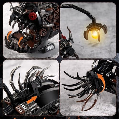 Mechanical Angler Fish Building Set, Compatible with Lego for Adult, Creative Ocean Perfect as an Office or Home décor for Adults(1038PCS) - style: Lantern