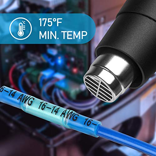 TICONN 100PCS Heat Shrink Butt Wire Connector Kit, Insulated Waterproof Electrical Wire Crimp Terminals Butt Splice for Marine Automotive (100PCS) (Pack of 2) - size: Mix 100 PCS (Pack of 2)
