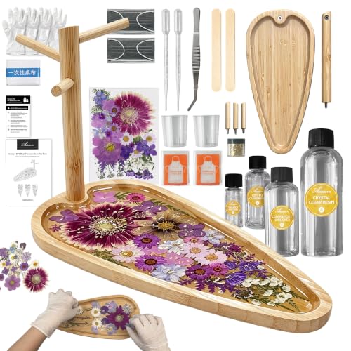 Auraeve All-in-One DIY Resin Craft Kit - Flower Jewelry Stand for Adults