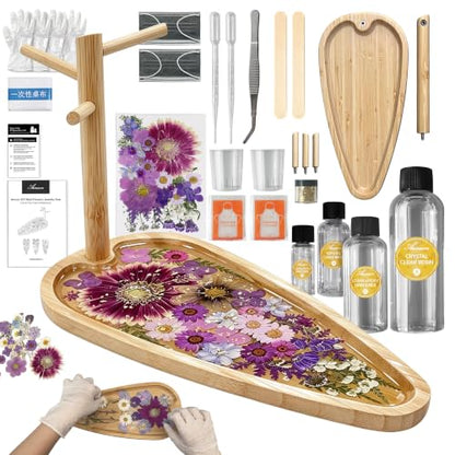 Auraeve All-in-One DIY Resin Craft Kit - Flower Jewelry Stand for Adults