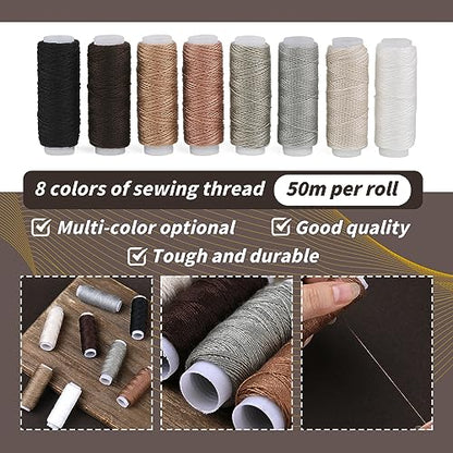 BAGERLA Upholstery Repair Sewing Kit Heavy Duty Sewing Kit with Awl Tools, Seam Ripper, Hand Stitching Needles, Upholstery Thread, Leather Craft Tool for Shoes Sofa Tent Carpet Craft DIY