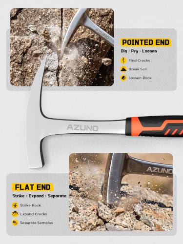 AZUNO 32 OZ Geology Rock Hammer Set, 2 Pack Forged Steel