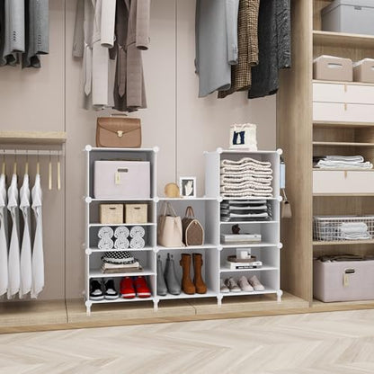 AWTATOS Closet Organizer 8 Cube Storage Shelves, White - color: White