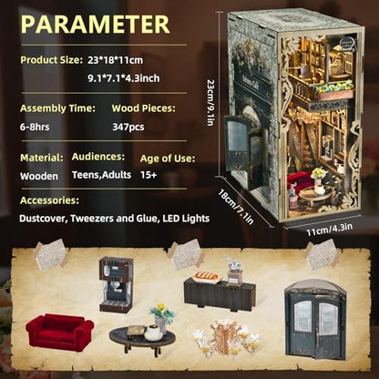CCCDF Saison Café Book Nook Kit, DIY 3D Wooden Puzzle for Adults - color: Saison Café