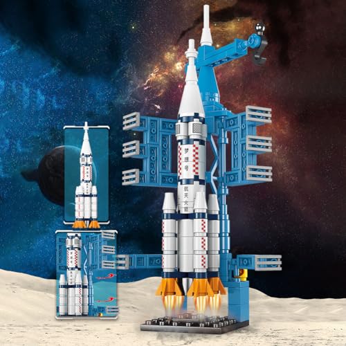 Vilbocr Space Rocket Building Blocks Set - （130-Piece ） STEM Toys for Kids Ages 6-12, Creative DIY Astronaut Adventure Kit, Cool Birthday Gifts for Boys & Girls - color: Rocket launcher
