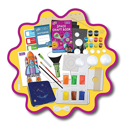 Galt Space Craft - Arts and Crafts Kit for Kids with 7 Fun Space Activities & Guide - Science & Crafting Activity Set for Children - Boys & Girls Gifts - Learn About Planets - for Age 5 Years Plus