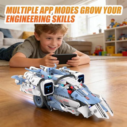 STEM Robot Building Sets for Kids Ages 6-16, 5-in-1 Remote Control and APP Robot Toys,343 Pcs DIY Building Science Educational Kit, Building Block Birthday Present for Teen Boys Girls - color: K96229
