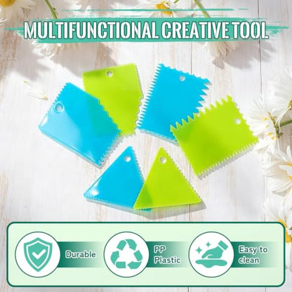 15 PCS Plastic Textured Art Supplies Kit with 3PCS Scrapers Art Tools - color: 18 Pcs