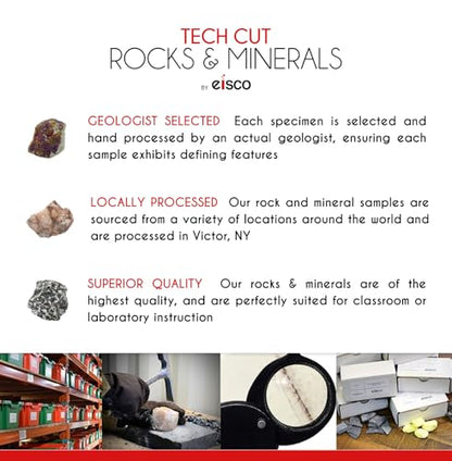 EISCO Moh's Hardness Kit, 12 Pieces - Includes 9 Rock & Mineral Specimens, 1" Each - Geology Activity for Exploring & Identifying Minerals Using Moh's Hardness Scale - Tech Cut Rocks (Pack of 2) - size: 9.75 x 7 x 3.5 inches (Pack of 2)